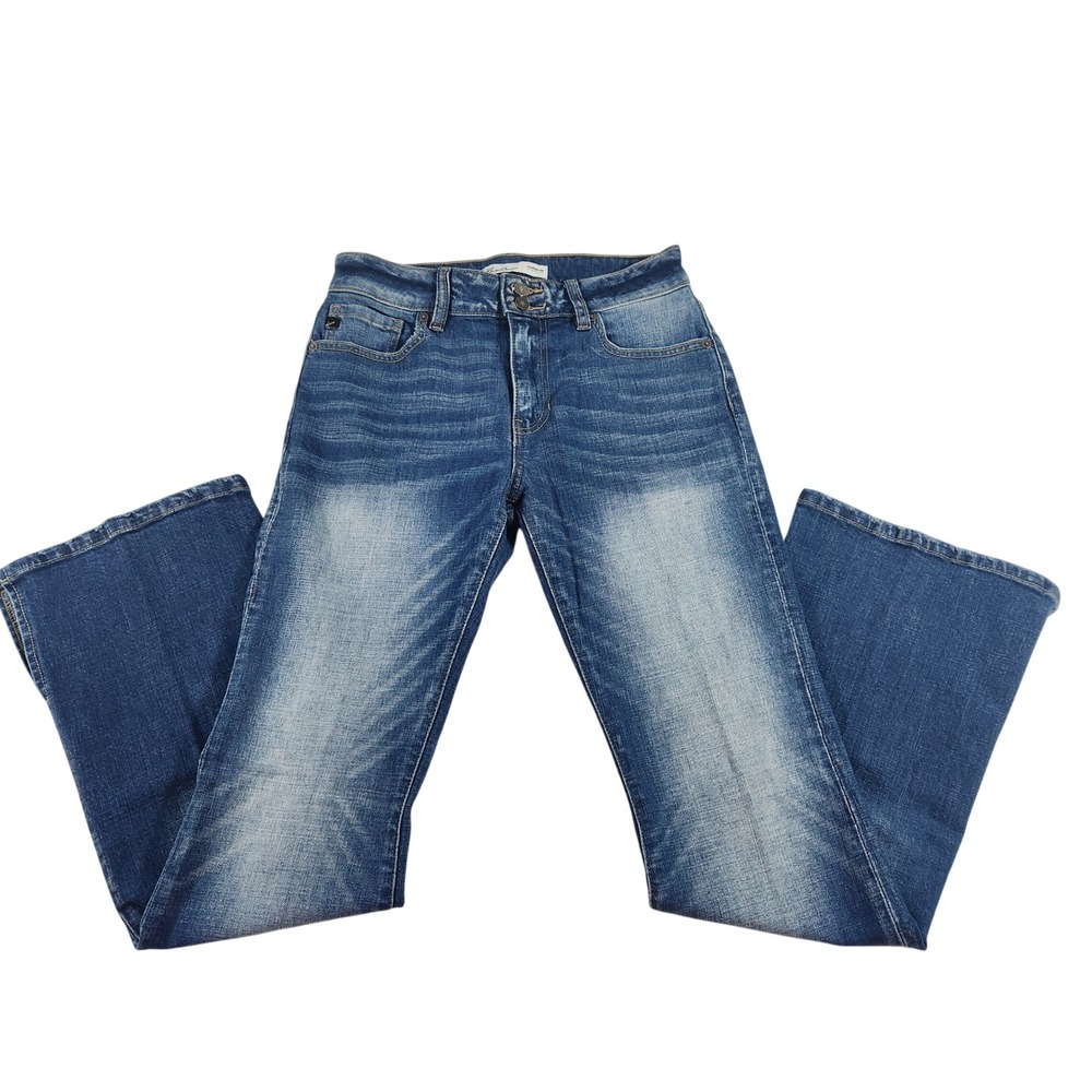 KanCan Maurices Women Flare Leg Jeans Size 26 Medium Wash Double Button 136736